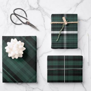 Elegant green Christmas flannel plaid pattern  Sheets