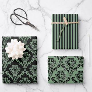 Elegant Green Damask   Sheets