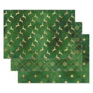 Elegant green & gold Christmas patterns    Sheets