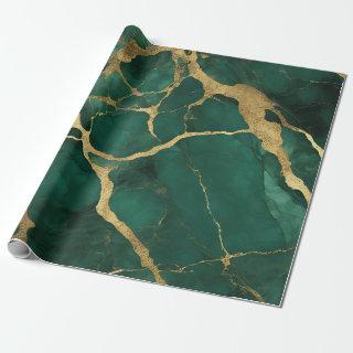 Elegant Green Gold Marble