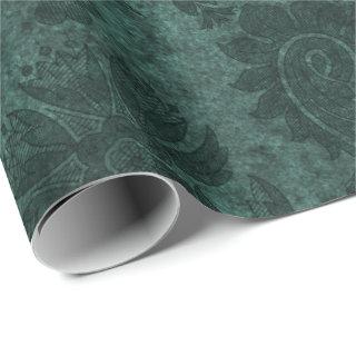 Elegant green royal damask floral pattern