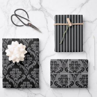 Elegant Grey Damask  Sheets