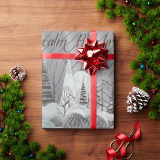 Elegant Grey Retro Woodland Holiday