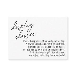 Elegant Handwriting Display Shower, White Enclosure Card