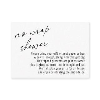 Elegant Handwriting No Wrap Shower, White Enclosure Card