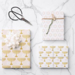 Elegant Hanukkah Holiday Pattern Gold  Sheets