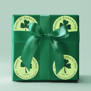 Elegant Happy St Patrick's Day Green Clover