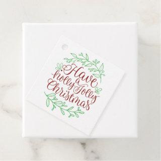 Elegant Have a Holly Jolly Christmas Calligraphy Favor Tags
