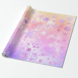 Elegant Holographic Christmas Snowflake Pattern