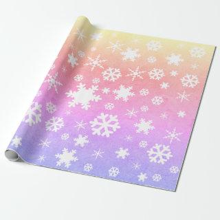 Elegant Holographic Christmas Snowflake Pattern