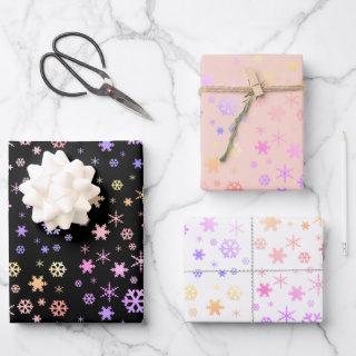 Elegant Holographic Christmas Snowflake Pattern  Sheets