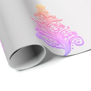 Elegant Holographic Silver Christmas Tree Pattern