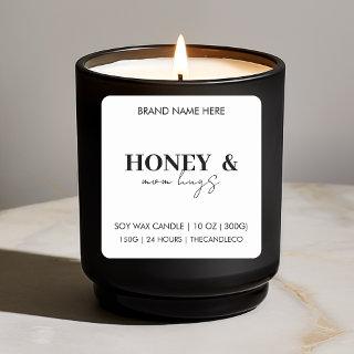Elegant Honey and Mom Hugs Personalized Candle  Square Sticker