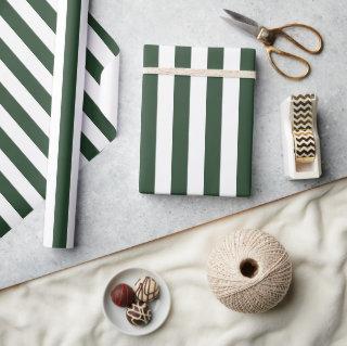 Elegant Hunter Green and White Striped Pattern