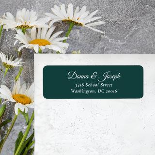 Elegant Hunter Green Custom Wedding Return Address Label