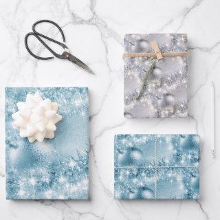 Elegant Ice Blue and Silver Christmas Ball  Sheets