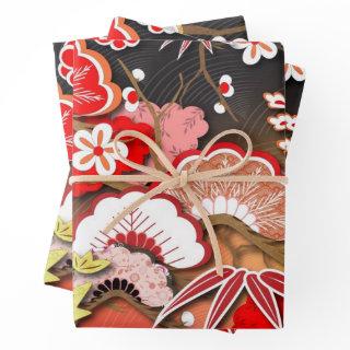 Elegant Japanese Autumn Kimono  Sheets