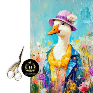 Elegant Lady Goose Whimsical Spring Decoupage Tissue Paper