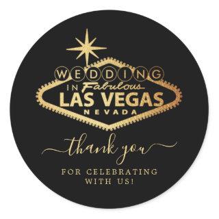 Elegant Las Vegas Destination Wedding Thank You Classic Round Sticker