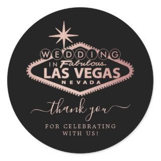 Elegant Las Vegas Destination Wedding Thank You Classic Round Sticker