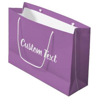 Elegant Lavender and White Script Text Template Large Gift Bag