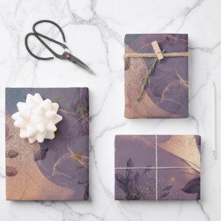 Elegant Light Boho Floral Purple Fantasy Botanical  Sheets