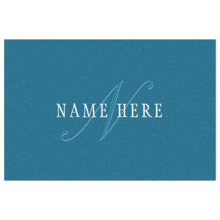 Elegant Looking Monogram | Ocean Blue Tissue Paper