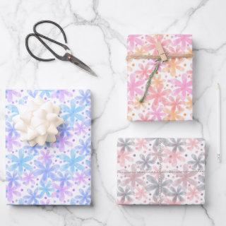 Elegant loose pastel watercolor flowers  sheets