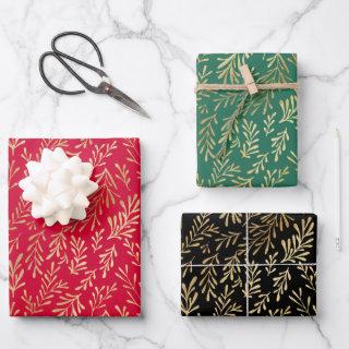 Elegant Luxury Gold Leaf Pattern Christmas  Sheets