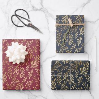 Elegant Luxury Gold Leaf Pattern Christmas   Sheets