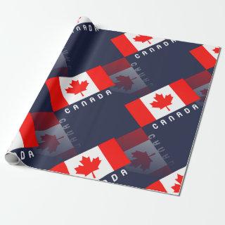 Elegant Maple Leaf Canadian Flag 3D Reflection