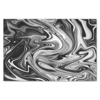 Elegant Marble 7 - Liquid Black and White Tissue Paper