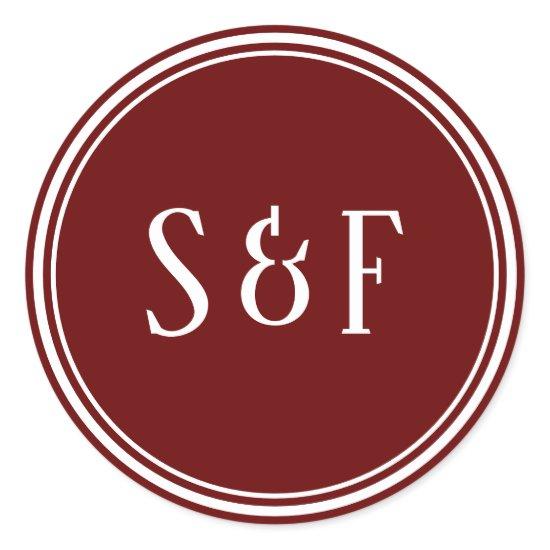 Elegant Maroon Monogram Envelope Seal