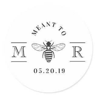 Elegant Meant to Bee Honey Wedding Favor Classic Round Sticker