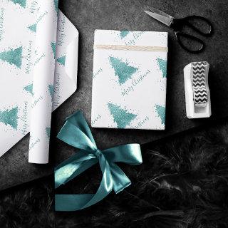 Elegant Merry Christmas | Luxe Aqua Mint Splatter