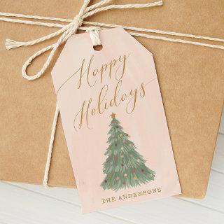 Elegant Mid Century Christmas Tree Holiday Gift Tags