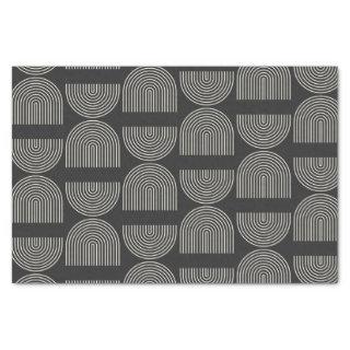 Elegant Mid Century Mod Arch Lines Black and White Tissue Paper