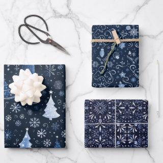 Elegant Midnight Blue Christmas Images  Sheets