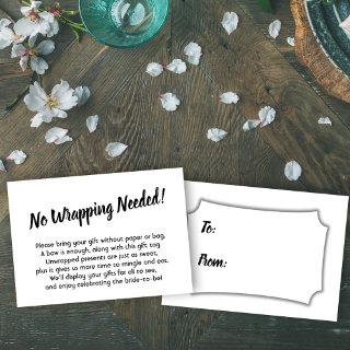 Elegant, Minimal Bridal No Wrap Shower Gift Card