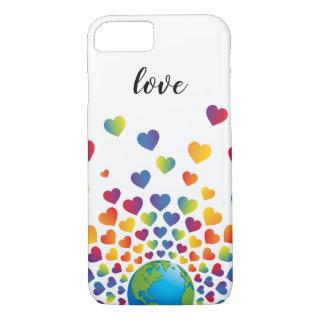 Elegant Minimalist Colorful Rainbow Heart Design iPhone 8/7 Case
