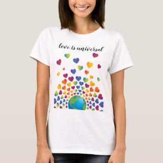 Elegant Minimalist Colorful Rainbow Heart Design T-Shirt