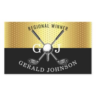 Elegant Minimalist Golf Monogram Design Rectangular Sticker