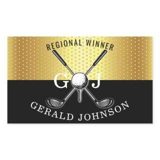 Elegant Minimalist Golf Monogram Design Rectangular Sticker