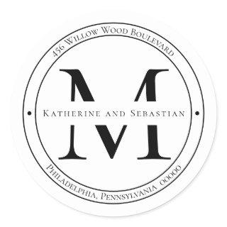 Elegant Minimalist Monogram Return Address Seal