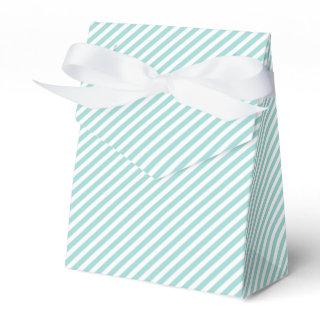 Elegant Mint Green Light Aqua Teal Stripes Pattern Favor Boxes