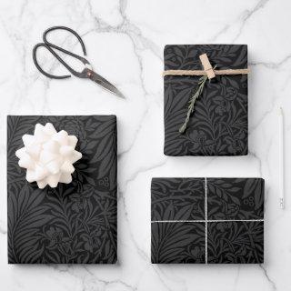 Elegant Modern Black Floral Pattern  Sheets