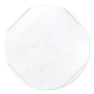 Elegant Modern Blank Template Marble Gold Frame Classic Round Sticker