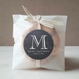Elegant Modern Chalkboard Monogram Favor Label
