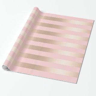 Elegant modern chick rose gold pink striped