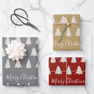 Elegant modern Christmas tree silver gold red  Sheets